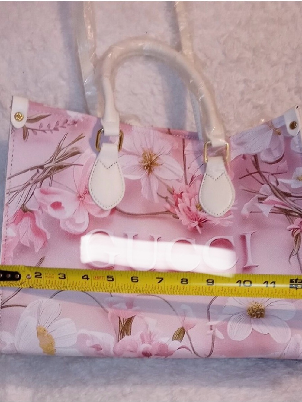 GUCCIDesigner Pink Floral Tote and Duffle Set - Picture 4 of 9